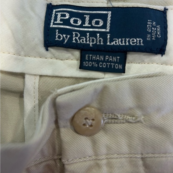 🐎”Polo by Ralph Lauren” NWT Cream Ethan Pleated Pants w/ Pockets - Picture 9 of 15